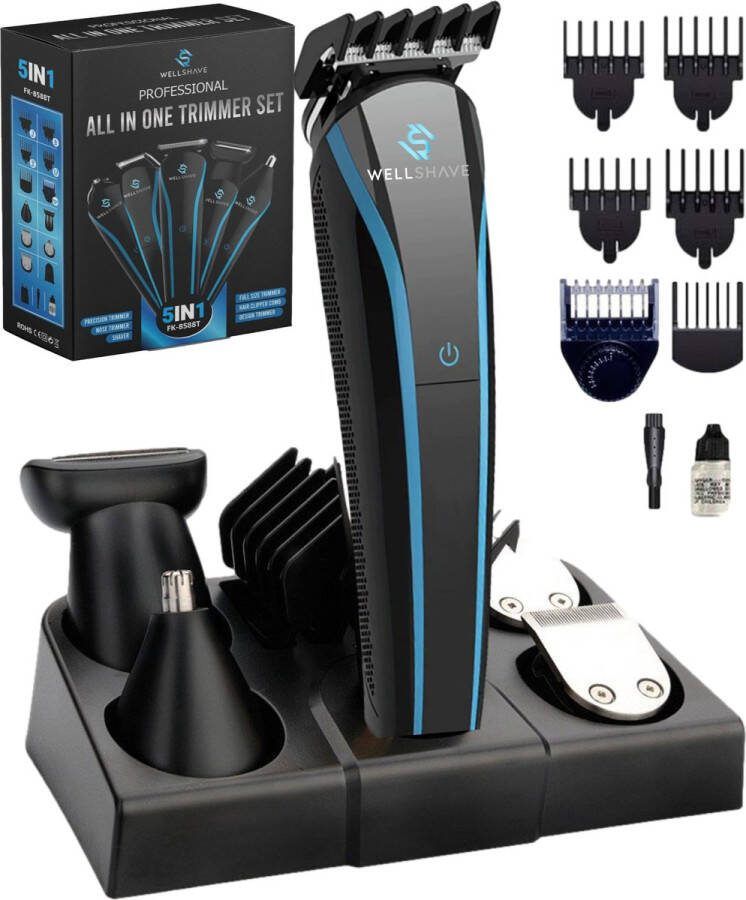 Wellshave 5 in 1 Baardtrimmer Mannen Iced Edition Trimmer voor Baard en Lichaam Bodygroomer Mannen Bodytrimmer heren