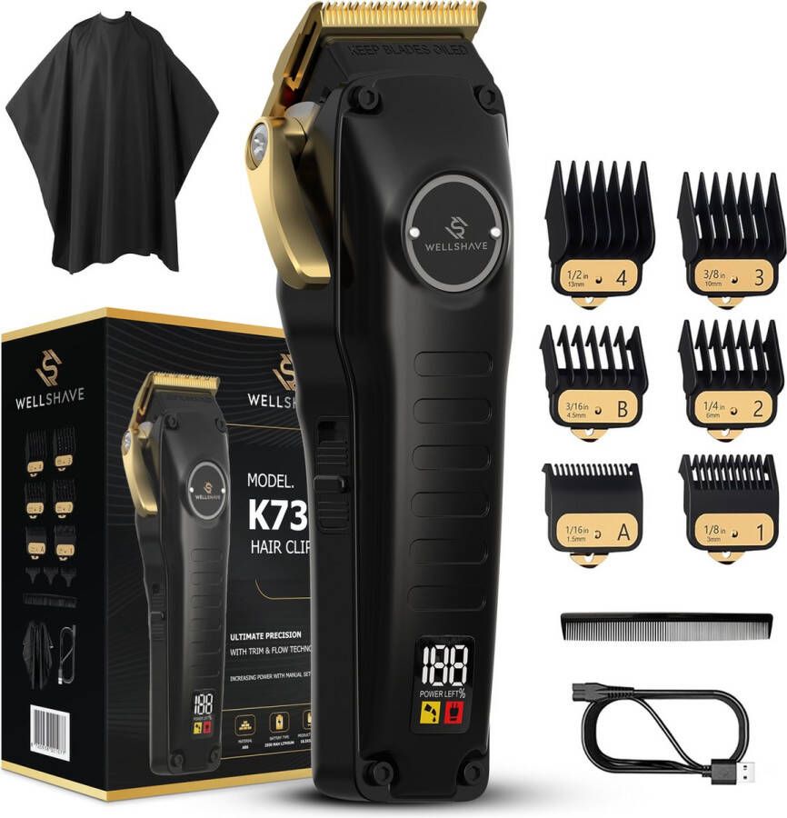 Wellshave Tondeuse Mannen Pro Trimmer voor Hoofd & Baard Tondeuse Mannen Hoofdhaar Haartrimmer Mannen Haar tondeuse Trimmer