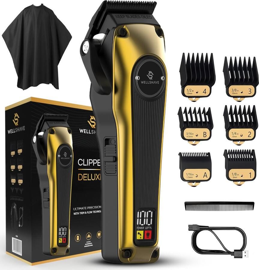 Wellshave Tondeuse Mannen Deluxe Trimmer voor Hoofd & Baard Tondeuse Mannen Hoofdhaar Haartrimmer Mannen Haar tondeuse Trimmer