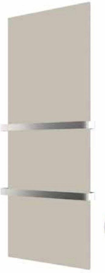 Welltherm 550 watt Infrarood handdoekdroger 60 bij 120 cm met 1 RVS éénzijdig open 43 cm brede beugel Zand metaal paneel