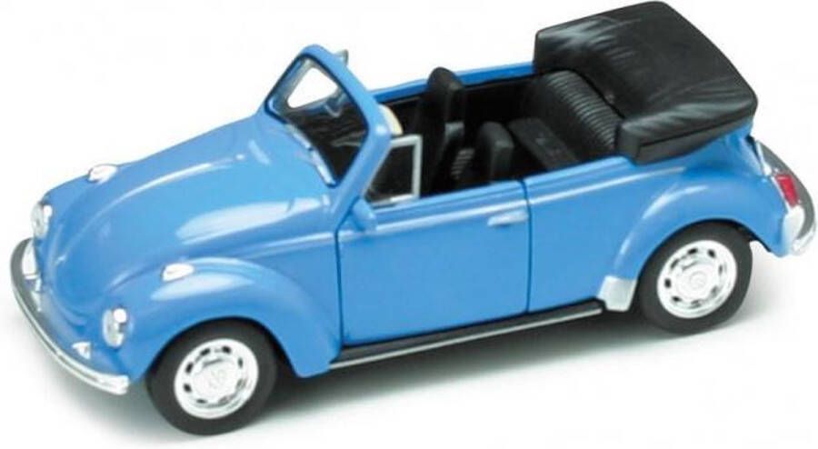 Welly 42344 Volkswagen kever Beetle Cabrio in vensterdoos blauw