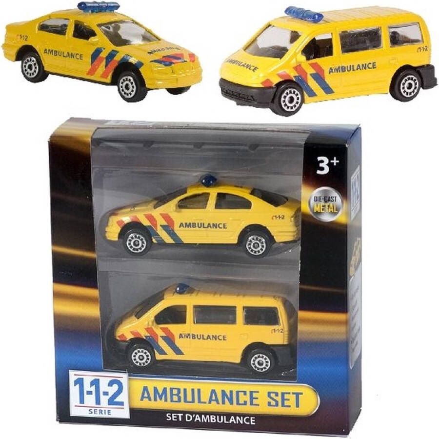Welly Nederlandse Ambulance Speelgoed Modelauto Set 2-dlg