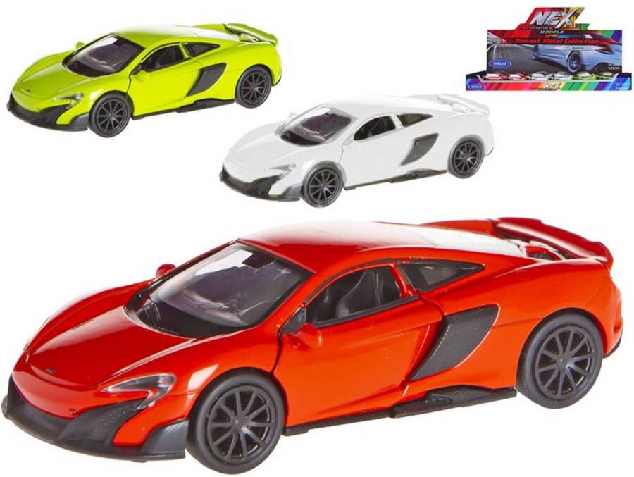 Welly McLaren 675LT die cast pull back drie kleuren verkoop per stuk speelgoedauto auto modelauto