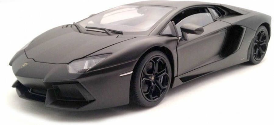 Welly modelauto speelgoedauto Lamborghini Aventador matzwart schaal 1:24 20 x 9 x 5 cm