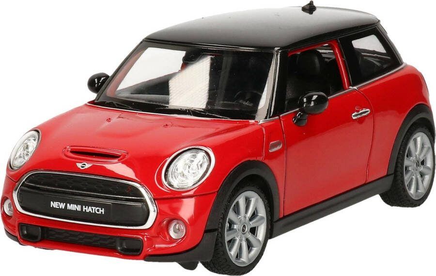 Welly modelauto speelgoedauto Mini Cooper S rood schaal 1:24 16 x 7 x 7 cm