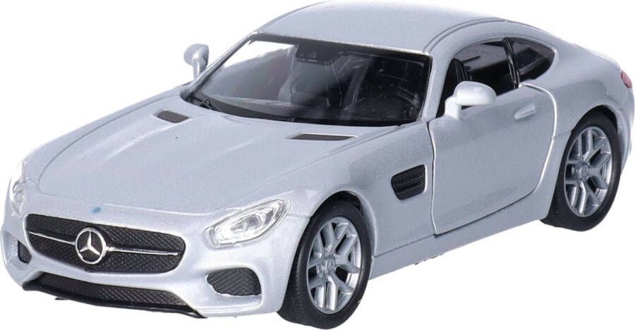 Welly Speelgoed Mercedes Benz auto zilver die-cast metaal 11 cm Model AMG GT