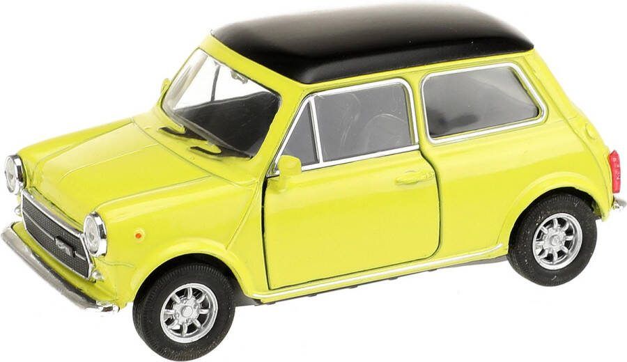 Welly Speelgoed Mini Cooper auto geel die-cast metaal 10 cm Model 1300
