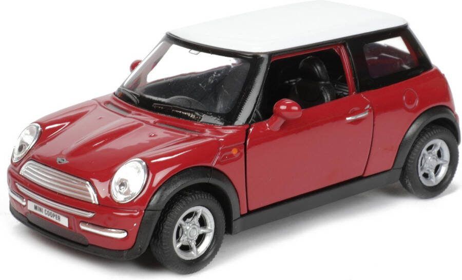 Welly Speelgoed Mini Cooper auto rood die-cast metaal 11 cm Model two colours