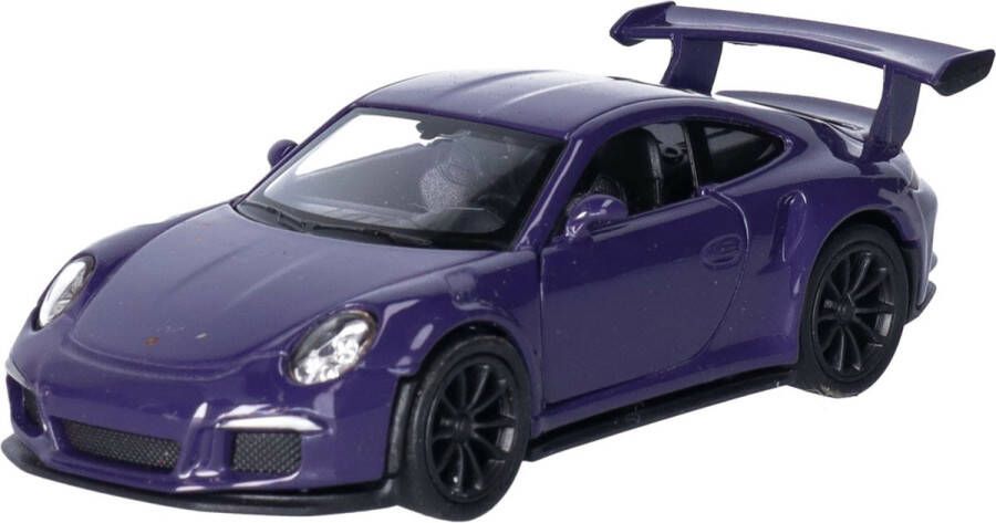 Welly Speelgoed Porsche auto paars die-cast metaal 11 cm Model 911 GT3 RS