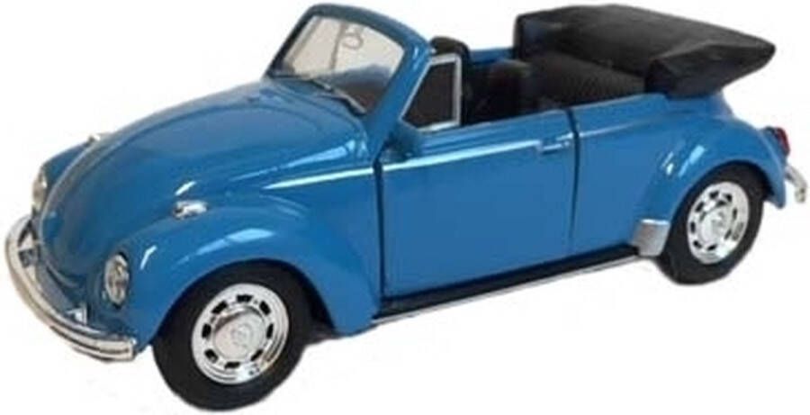 Welly Speelgoed Volkswagen Kever Blauwe Cabrio Auto 12 Cm Speelgoed Auto&apos;s