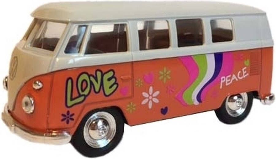 Welly Speelgoed Volkswagen Oranje Hippiebus 15 Cm Speelgoed Auto&apos;s