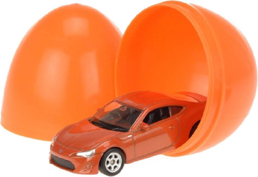 Welly Toi-toys Auto In Verrassingsei 6 Cm Oranje