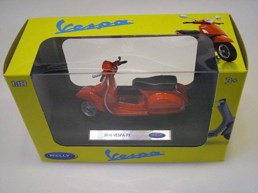 Welly Vespa 2017 GTS 125 cc rood scooter 1:18