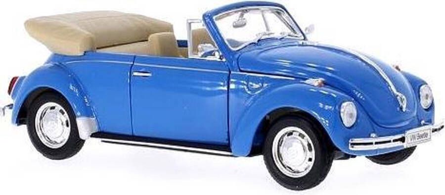 Welly Volkswagen Beetle (Convertible) (Blauw) – 1:24 Modelauto Schaalmodel Miniatuurauto