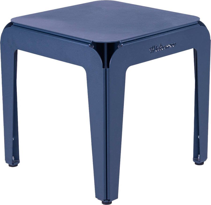 Weltevree Bended Stool Krukje buiten Multifunctionele Kruk & Bijzettafel Buiten Aluminium Gepoedercoat Grijsblauw RAL 5008