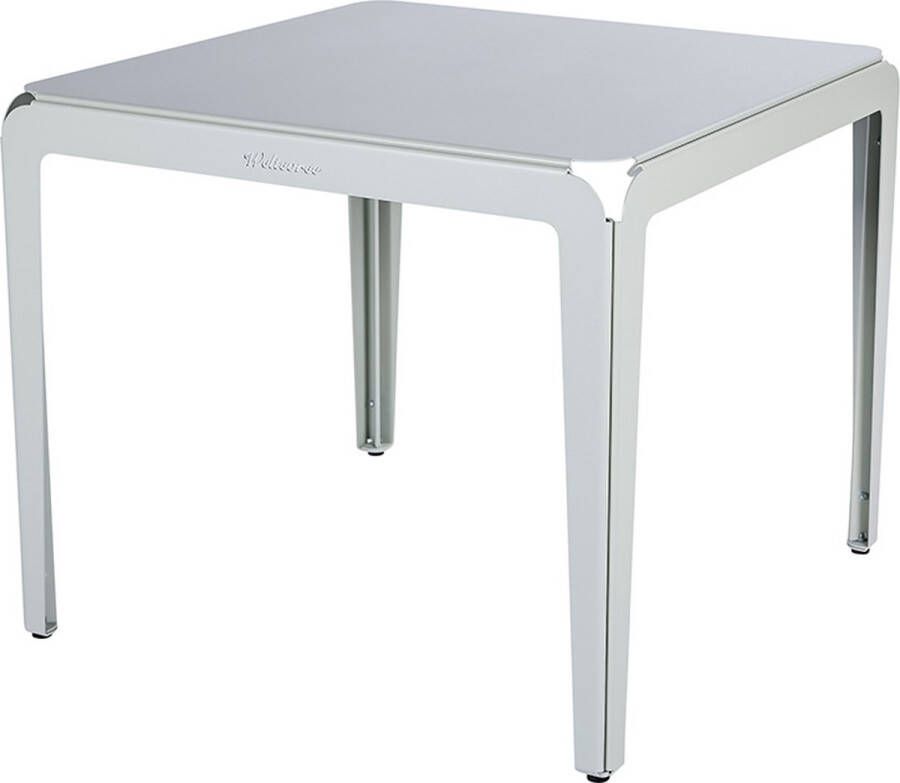Weltevree Bended Table Aluminium Tuintafel 90 x 90 cm Tuinmeubel Buitentafel Vierkant Eettafel Buiten Tuin Tafel 4 Personen Agaatgrijs