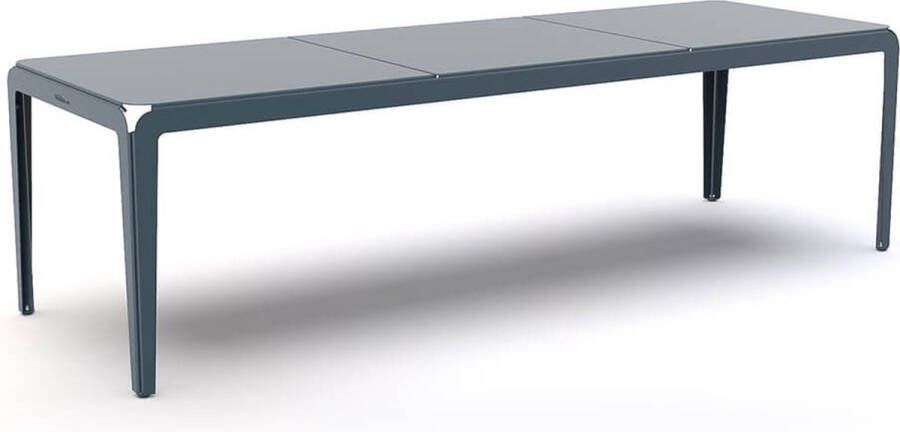 Weltevree Bended Table Aluminium Tuintafel 90 x 90 cm Tuinmeubel Buitentafel Vierkant Eettafel Buiten Tuin Tafel 4 Personen Grijsblauw