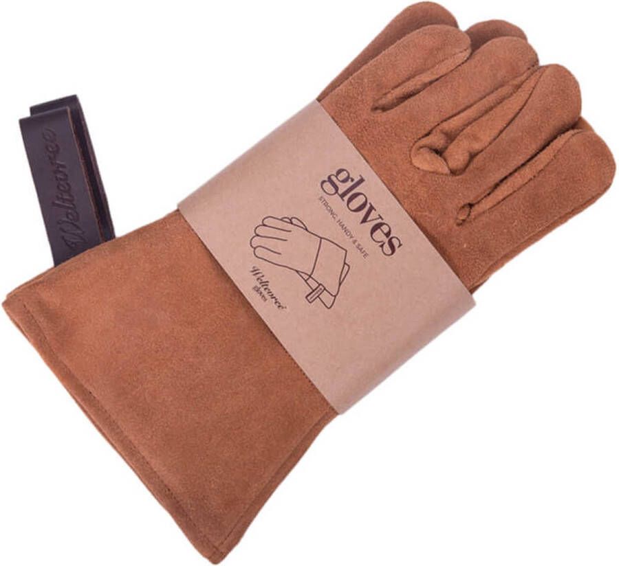 Weltevree Gloves Handschoenen voor Opstoken Houtvuur van Leer Ovenwanten BBQ Handschoenen Ovenhandschoenen Beschermend & Stevig Leder