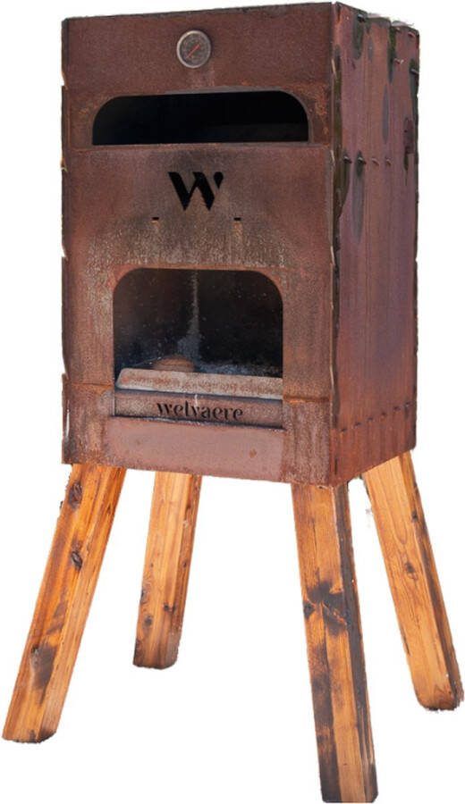Welvaere Utenovn Pizza oven Houtgestookt Cortenstaal Thermohout