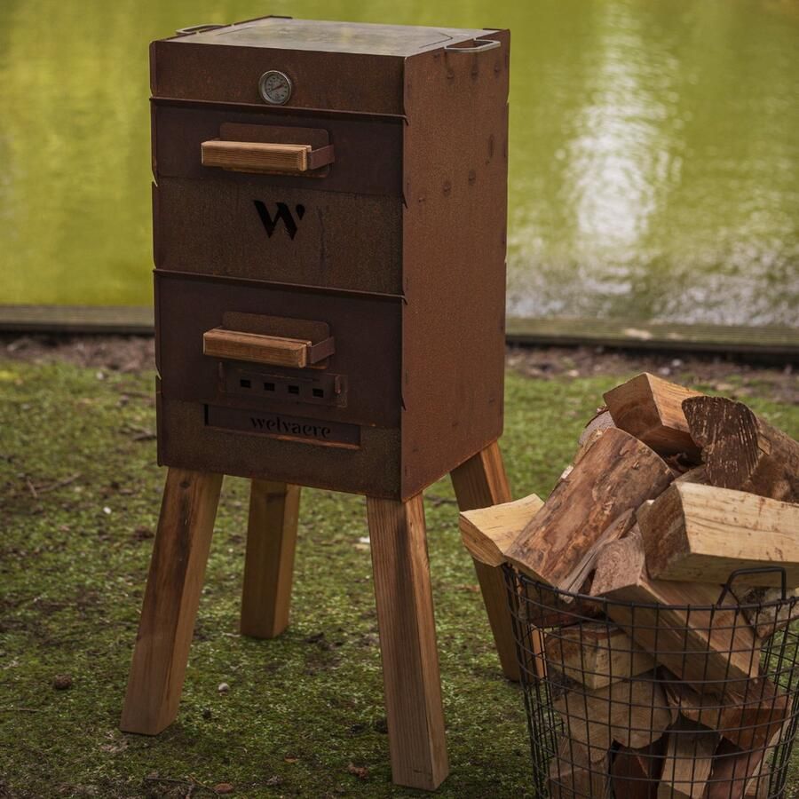 Welvaere Utenovn Pizza oven Complete set Houtgestookt Cortenstaal