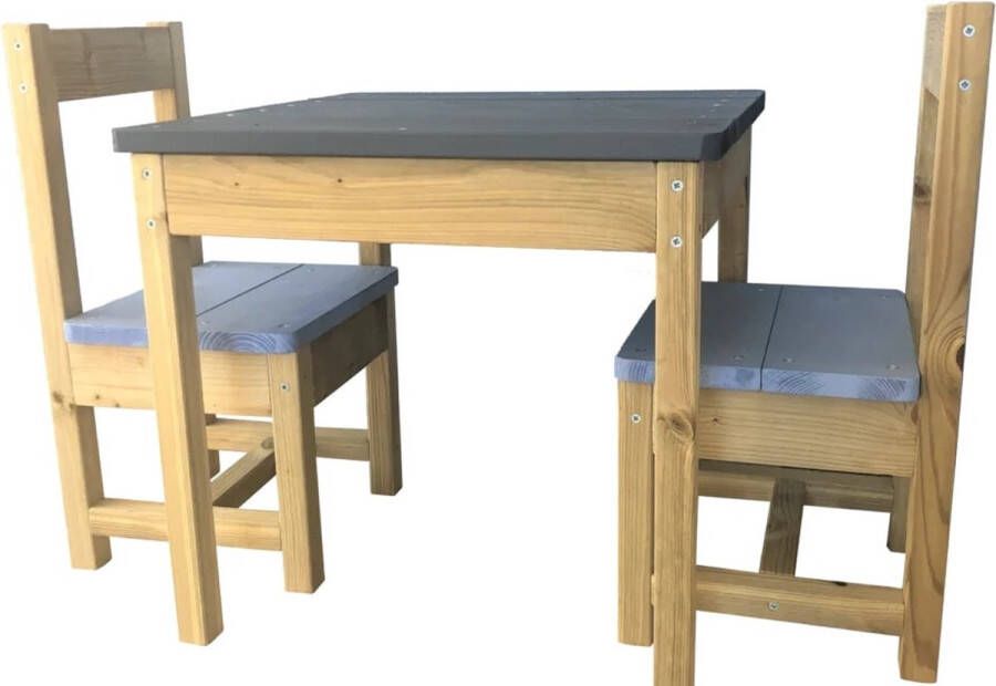 Wendi Toys Tuinset kinderen Houten tafel met 2 stoeltjes Picknicktafel FSC hout EU