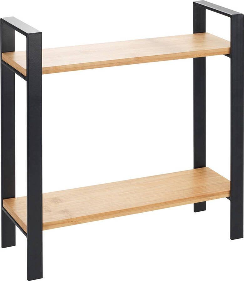 Wenko Keukenrek Model Lou 2 planken van bamboe staand keukenhoekrek voor het werkblad (1 stuk)