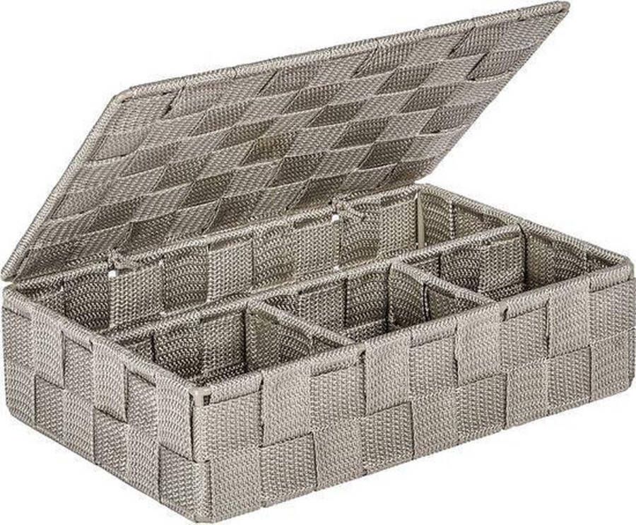 Wenko ADRIA GRIJS organizer met deksel badkamercontainer