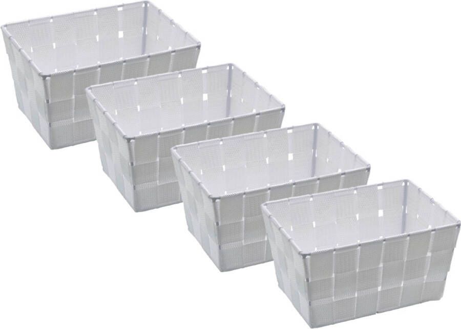 Wenko Adria Mini Opbergmand Wit Compact Design 4 Stuks