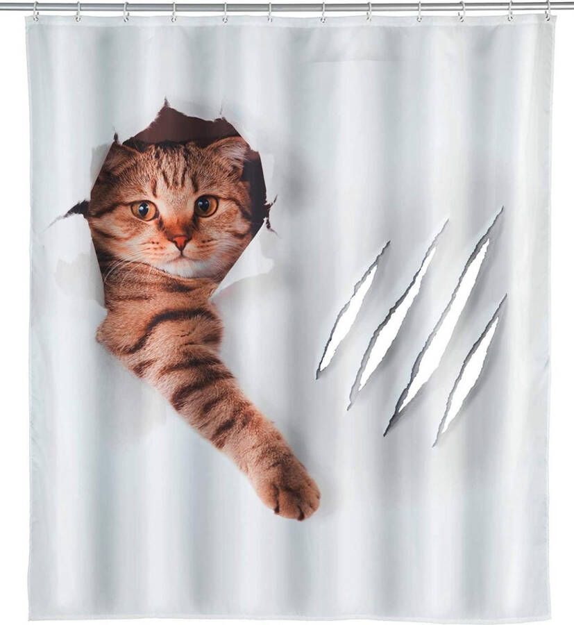 Wenko Douchegordijn Cute CAT Hoogte 200 cm polyester. Wasbaar