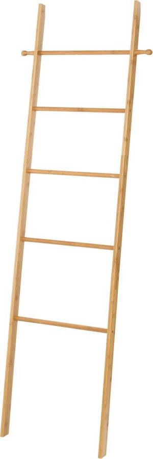 Wenko Handdoek ladder bamboo hout handdoek rek decoratieve ladder bruin