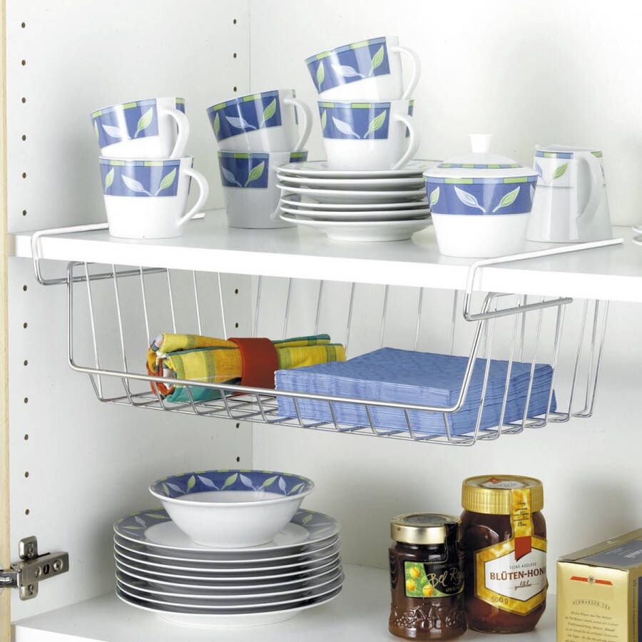 Wenko Organizer Opbergmand om aan de plank te hangen bevestiging zonder boren