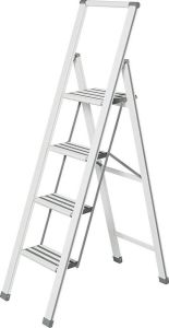 Wenko Huishoudtrapje Aluminium-design XXL-treden plat inklapbaar