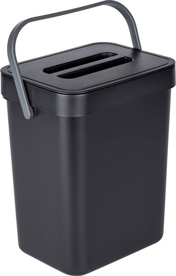 Wenko Mini afvalbakje ophangbaar 55027100 Ophangen zonder boren Met deksel Zelfklevend