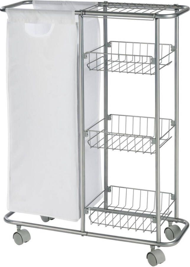 Wenko Trolley 58 X 50 Cm Staal polyester Zilver wit