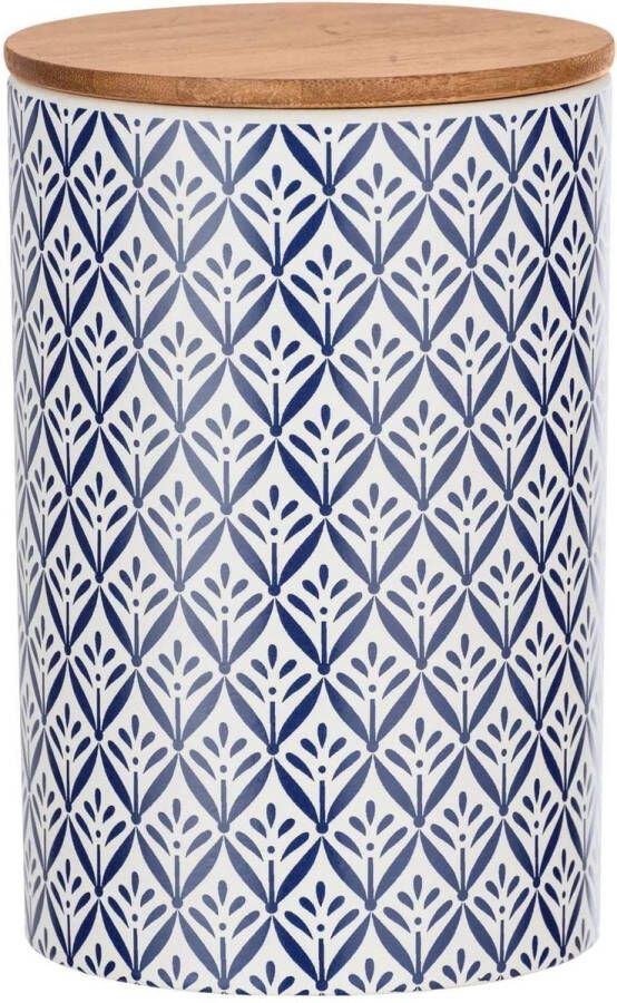 Wenko Voorraadbus Lorca 1 45 l in mediterraans ornamenten-motief in blauw wit (1-delig)