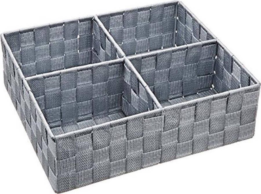 Wenko opbergmand met vier open vakken 27 x 32 x 10cm diep | GRIJS