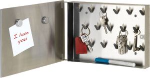 Wenko Sleutelkastje met spiegel en magneten Zilver 17 ophanghaken