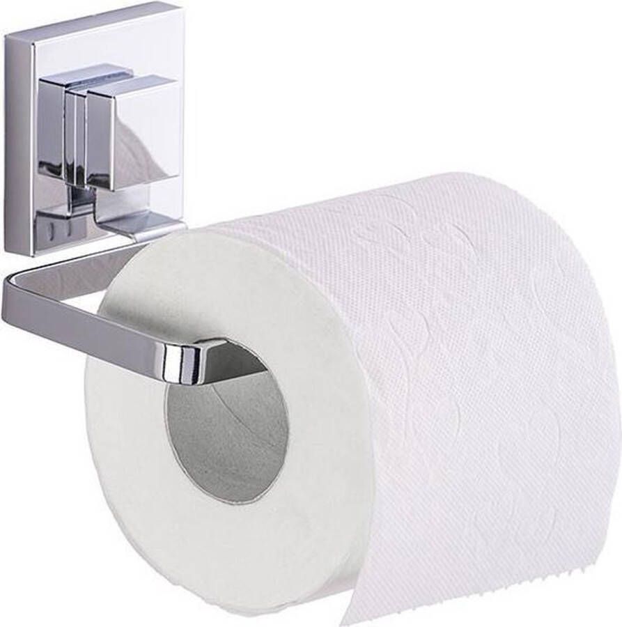 Wenko Toiletrolhouder Quadro Vacuumloc RVS Chroom Glans Vierkant