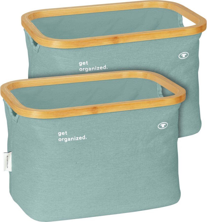 Wenko TOM TAILOR Opbergdoos Bamboe Frame Set van 2 Salie Mand Badkamer Organizer Boxen