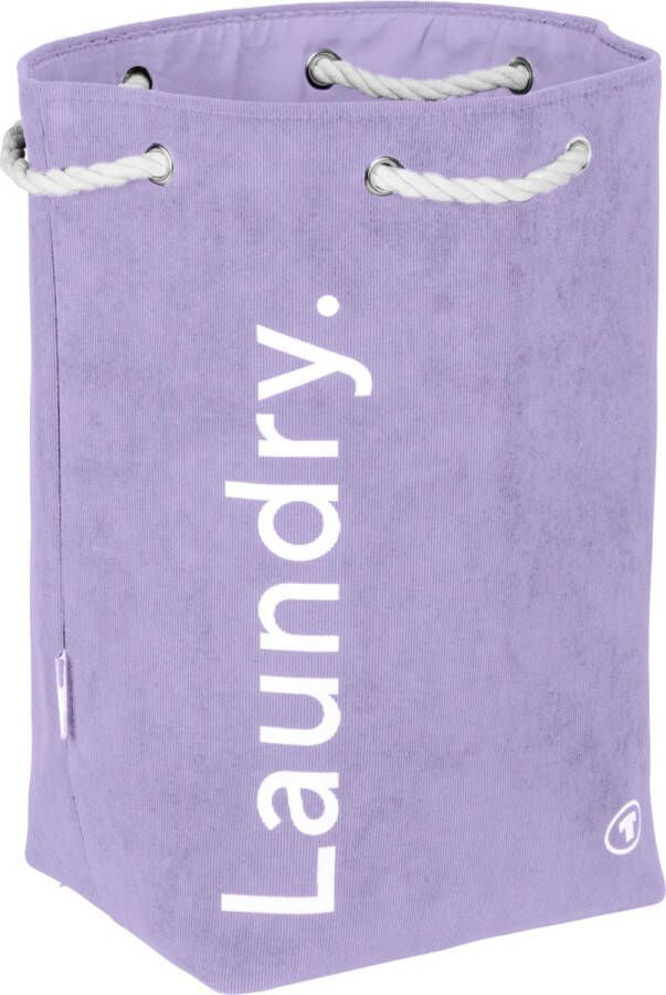 Wenko TOM TAILOR opvouwbare wasmand Paars grote wasmand met koordhandvat opvouwbaar