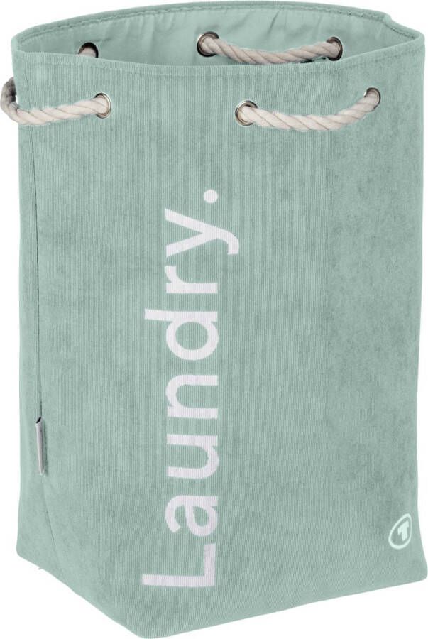 Wenko TOM TAILOR opvouwbare wasmand Turkoois grote opvouwbare wasmand met koordhandvat