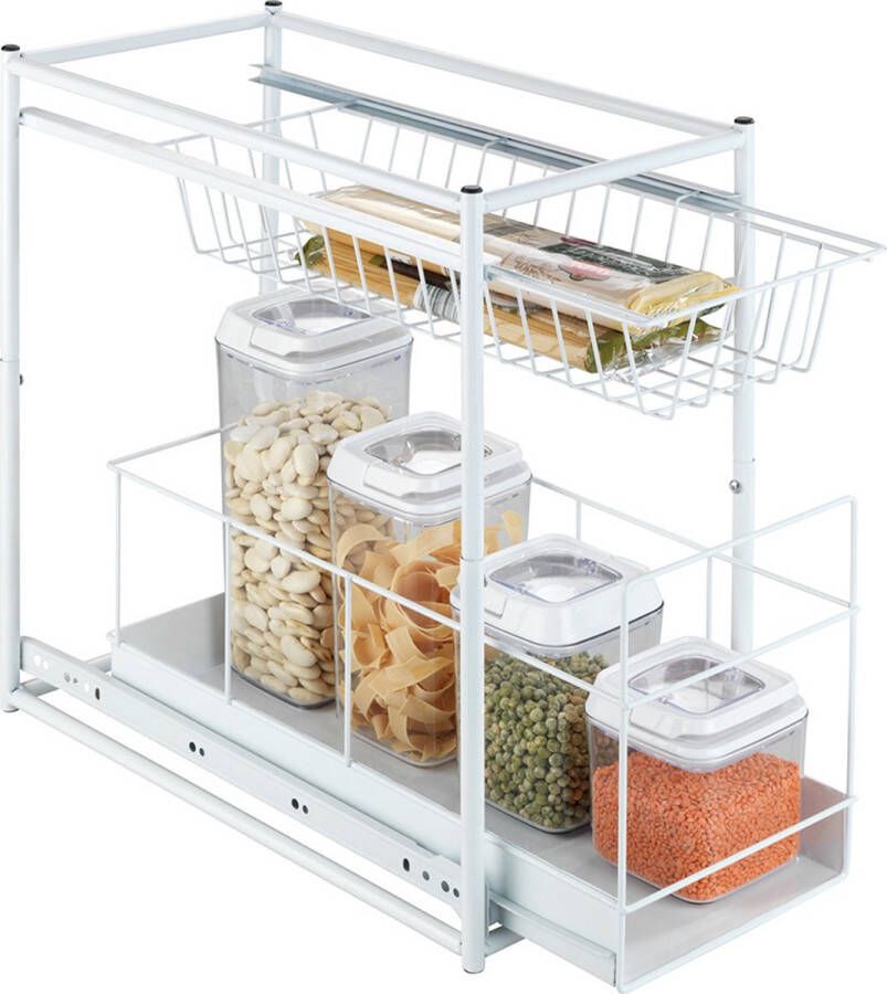 Wenko Uittrekplank Model Wanja voor meer bergruimte 2 vakken eenvoudige inbouw in keukenkasten