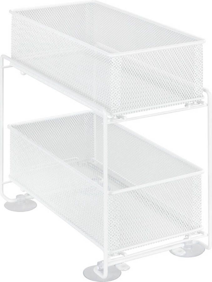 Wenko Keukenrek Model Gioma Ladekast organizer met 2 etages voor onderkasten & rekken (complete set 3 stuks)