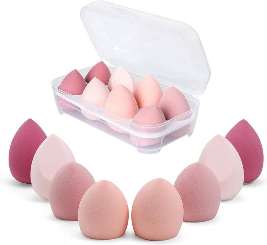 WENRENMK Make-up Spons Set 8 stuks Schoonheidsspons voor Foundation Nat en Droog Latexvrij Geschikt voor Foundation BB Cream Vloeistof Zonnebrandcrème