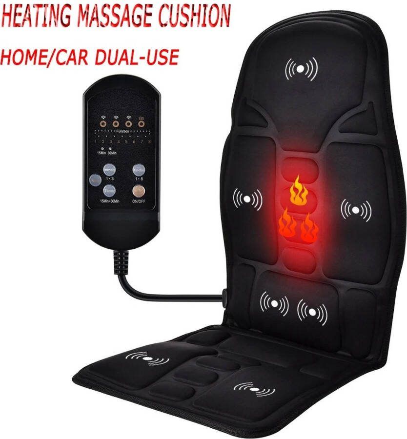 Wensday Massagekussen Full Body Infrarood Therapie Elektrische Vibrator Auto Thuis Massage Stoel Mat Zwart