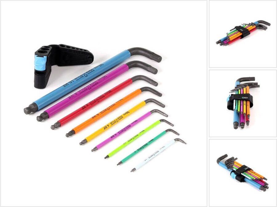 Wera 05022210001 950 SPKL 9 SM HF 9 Delige Hex-plus multicolour inbussleutelset 1 5-10mm