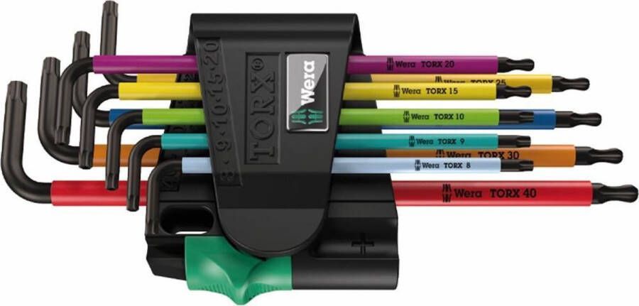 Wera 05073599001 9-delige Multicolour Stiftsleutelset met kogelkop op kaart Torx Torx Tamper Resistant T8-40