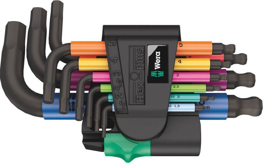 Wera 05133164001 950 9 Hex-Plus Multicolour 2 Stiftsleutelset BlackLaser Metrisch