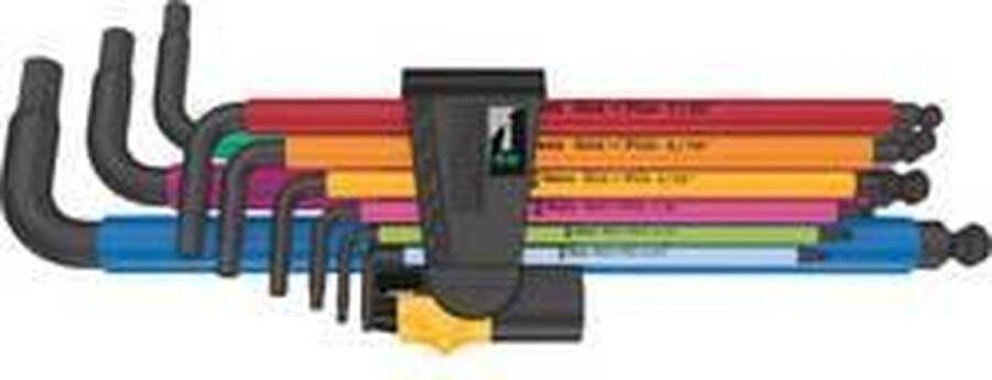 Wera 950 9 Hex-Plus Multicolour Imperial 2 Inbus Haakse schroevendraaierset 9-delig