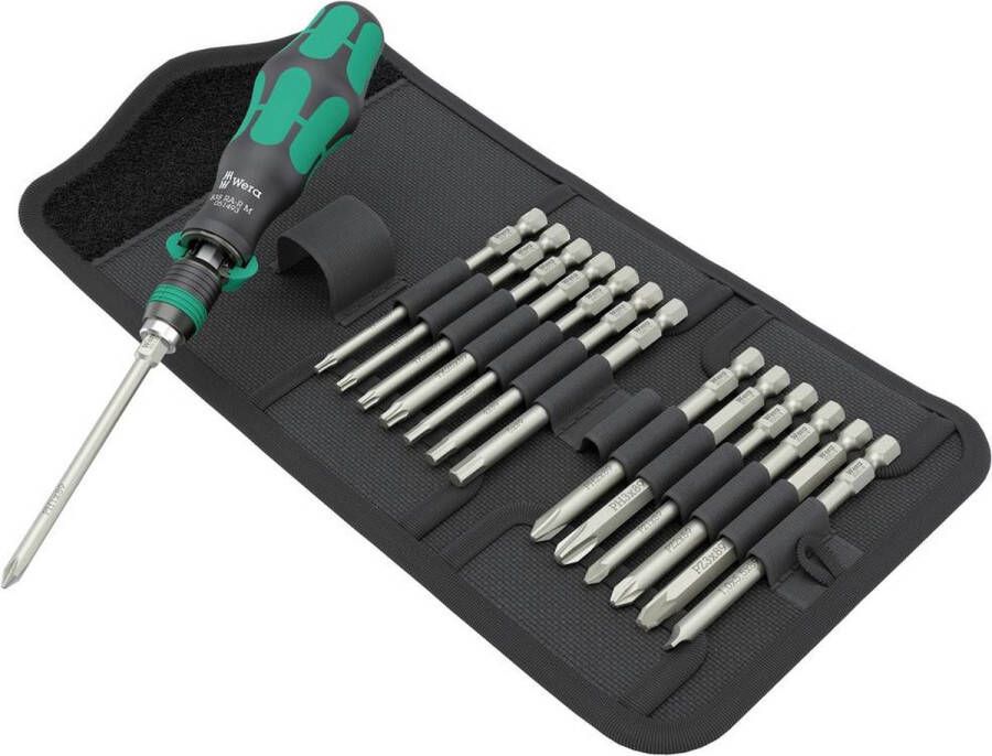 Wera Kraftform Kompakt 838 RA-R M Set 1 05051061001 Bitset 15-delig Kruiskop Phillips Kruiskop Pozidriv Torx Inbus